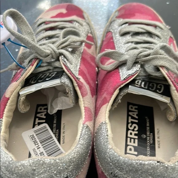 Golden Goose Pink and Silver Sneakers - Picture 6 of 13
